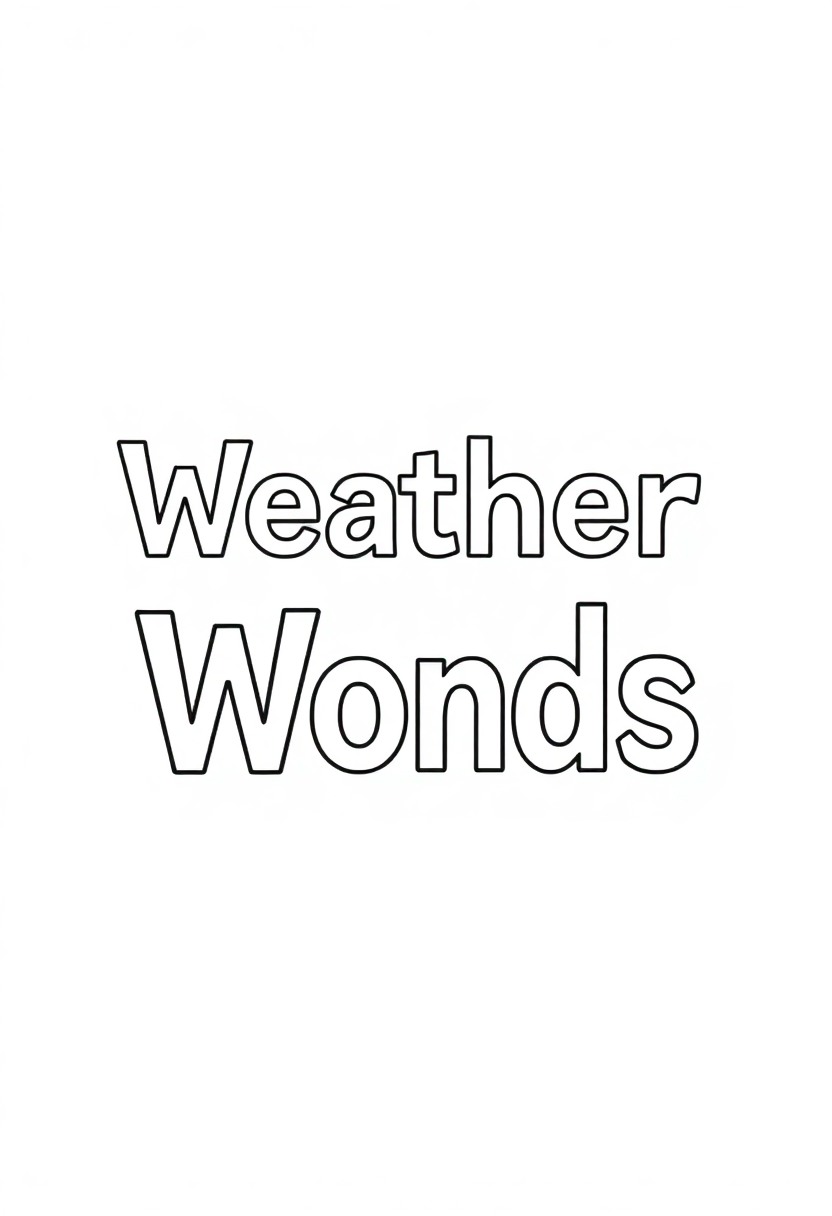 Weather Words coloring page for kids