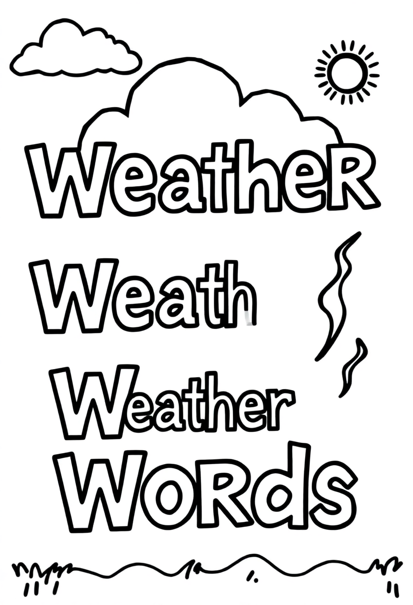 Weather Words coloring pages