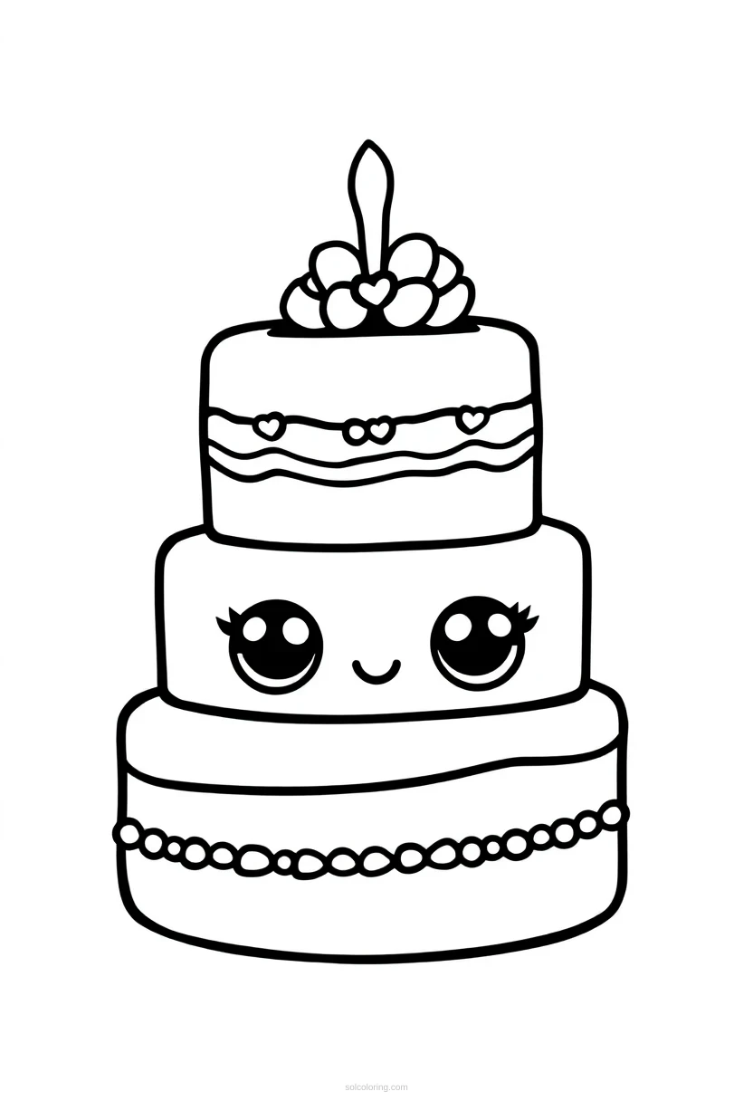 Wedding Cake coloring page for kids