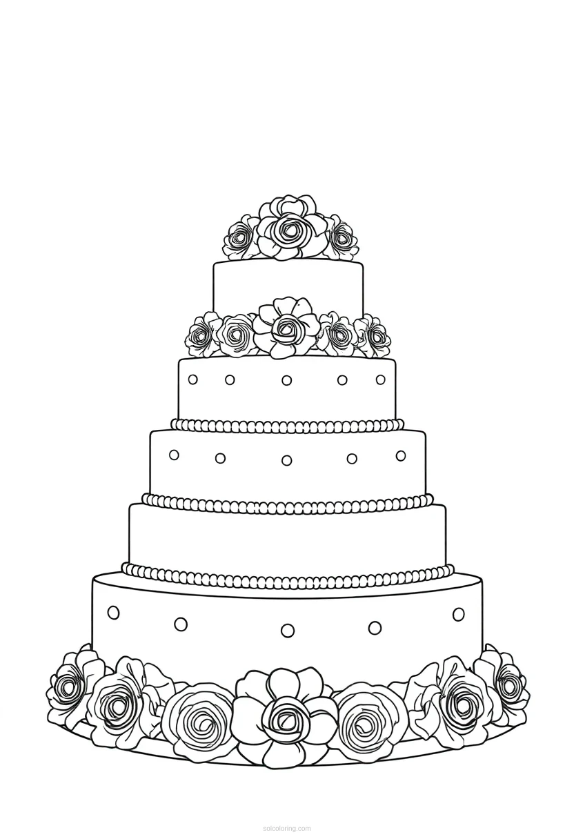 Wedding Cake coloring page for kids