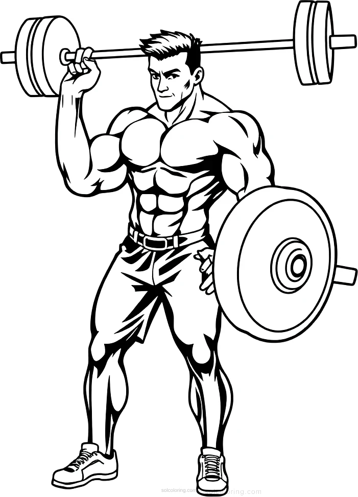 Weightlifter With Barbell coloring pages