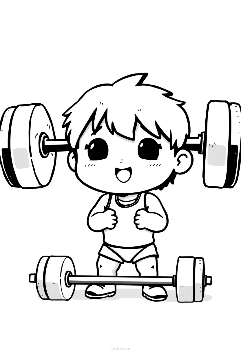 Weightlifting Competition coloring page for kids