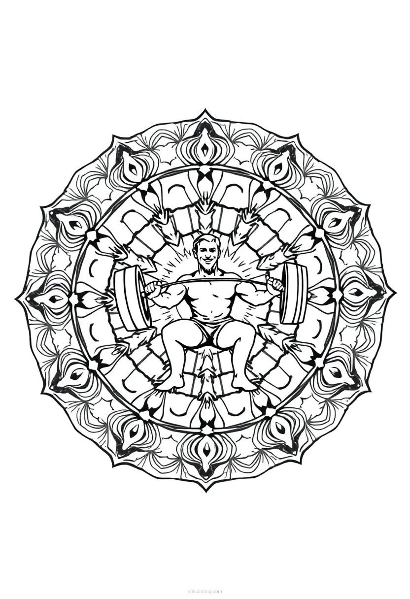 Weightlifting Competition coloring page for kids