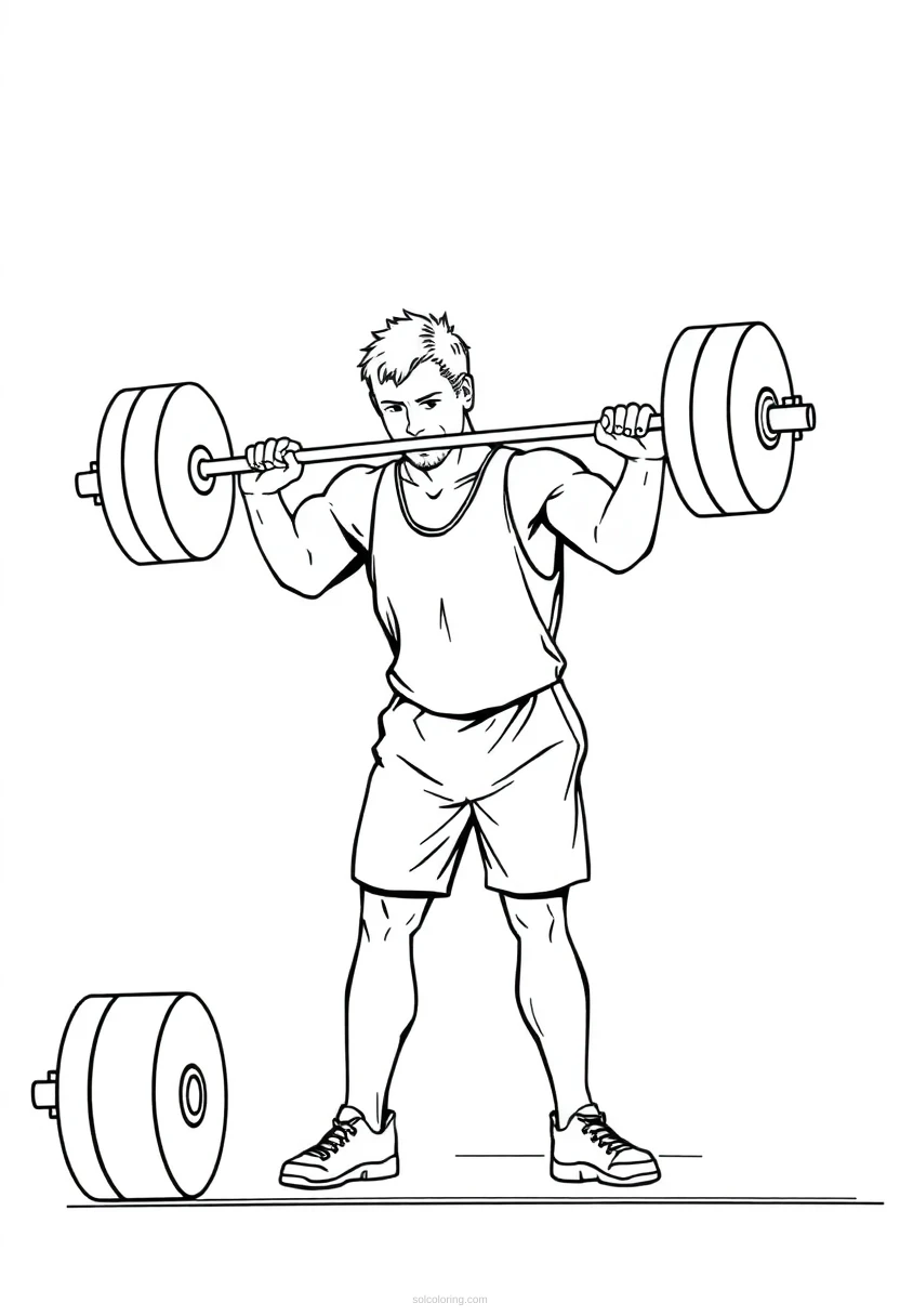Weightlifting Competition coloring page for kids