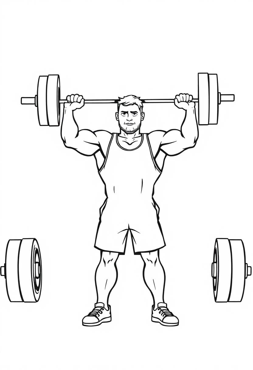 Weightlifting Competition coloring page, free printable