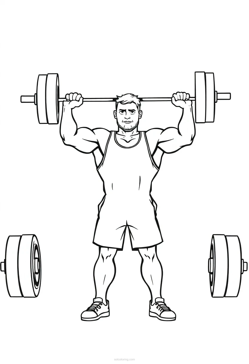 Weightlifting Competition coloring page for kids