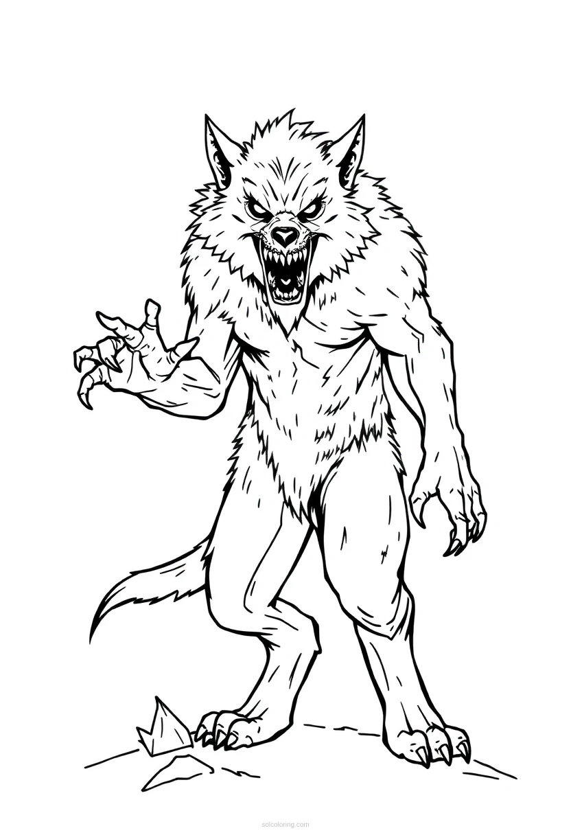 Werewolf Transformation coloring pages