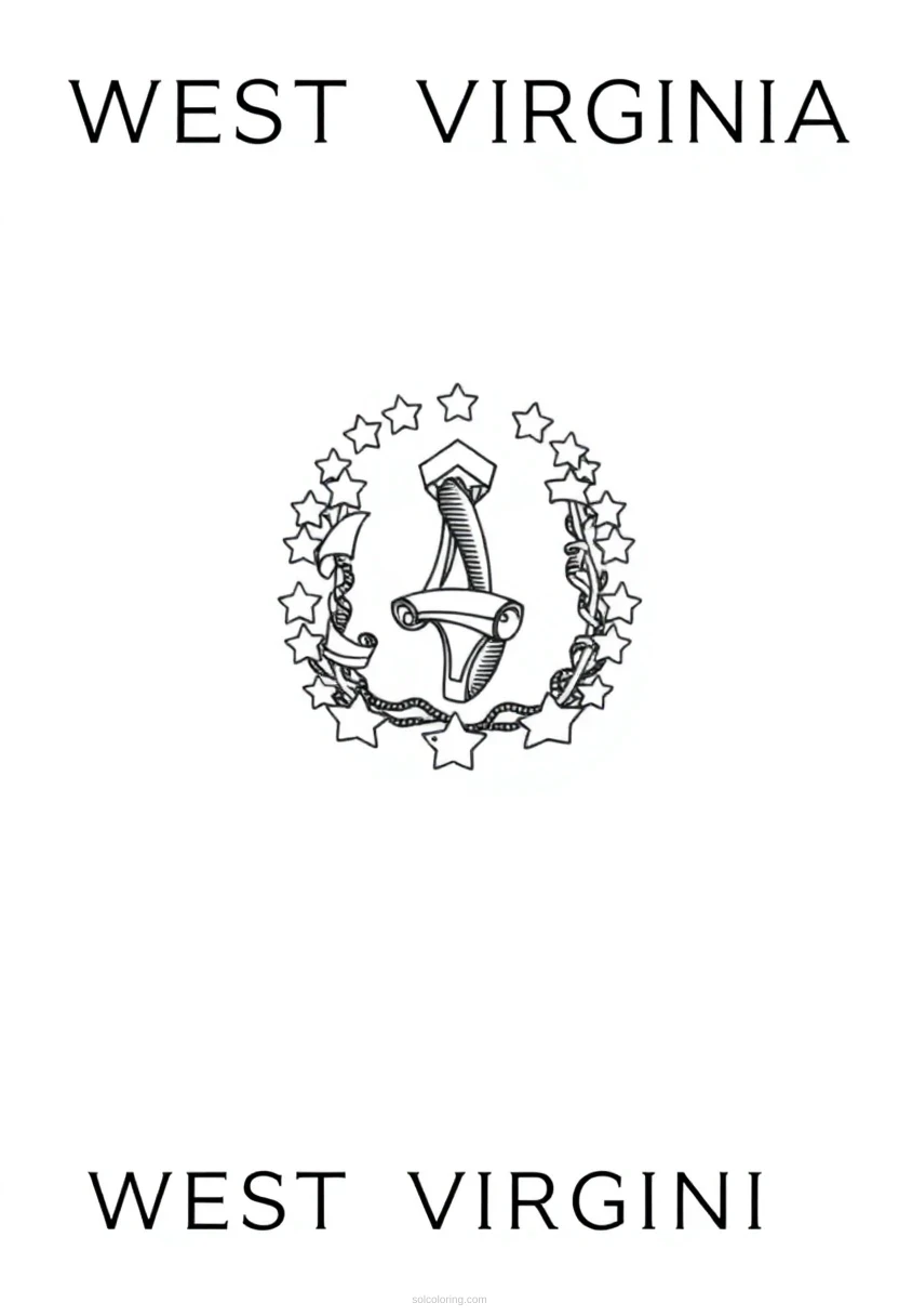 West Virginia State Flag coloring page for kids