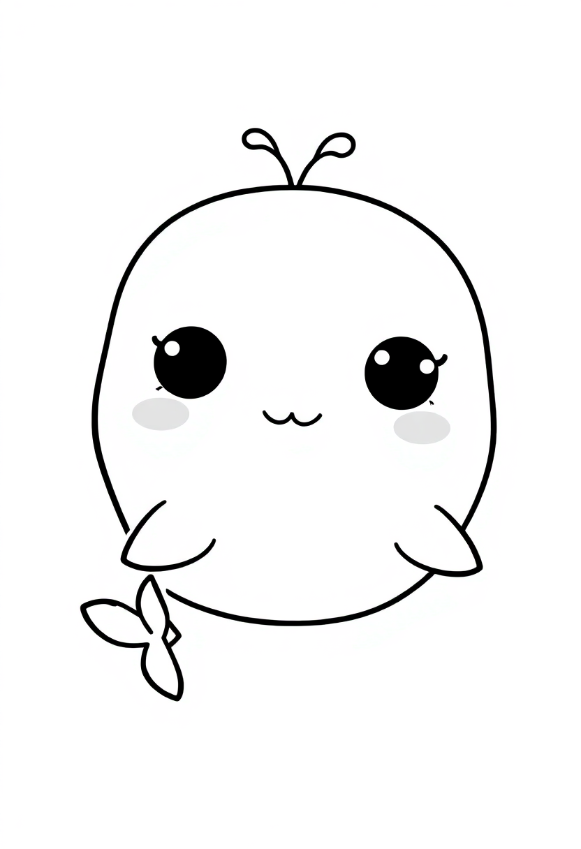 Whale coloring page, free printable standard style for kids and adults