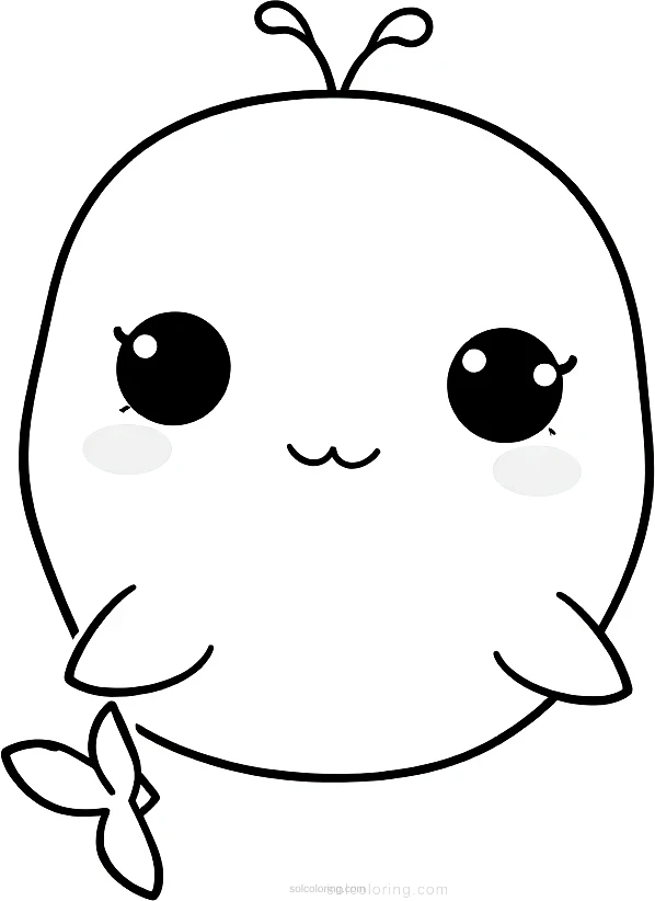Whale coloring page for kids