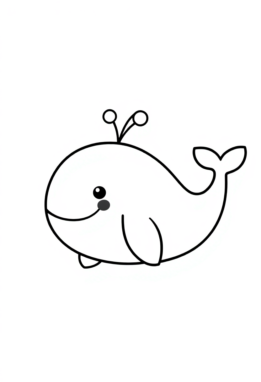 Whale coloring page, free printable