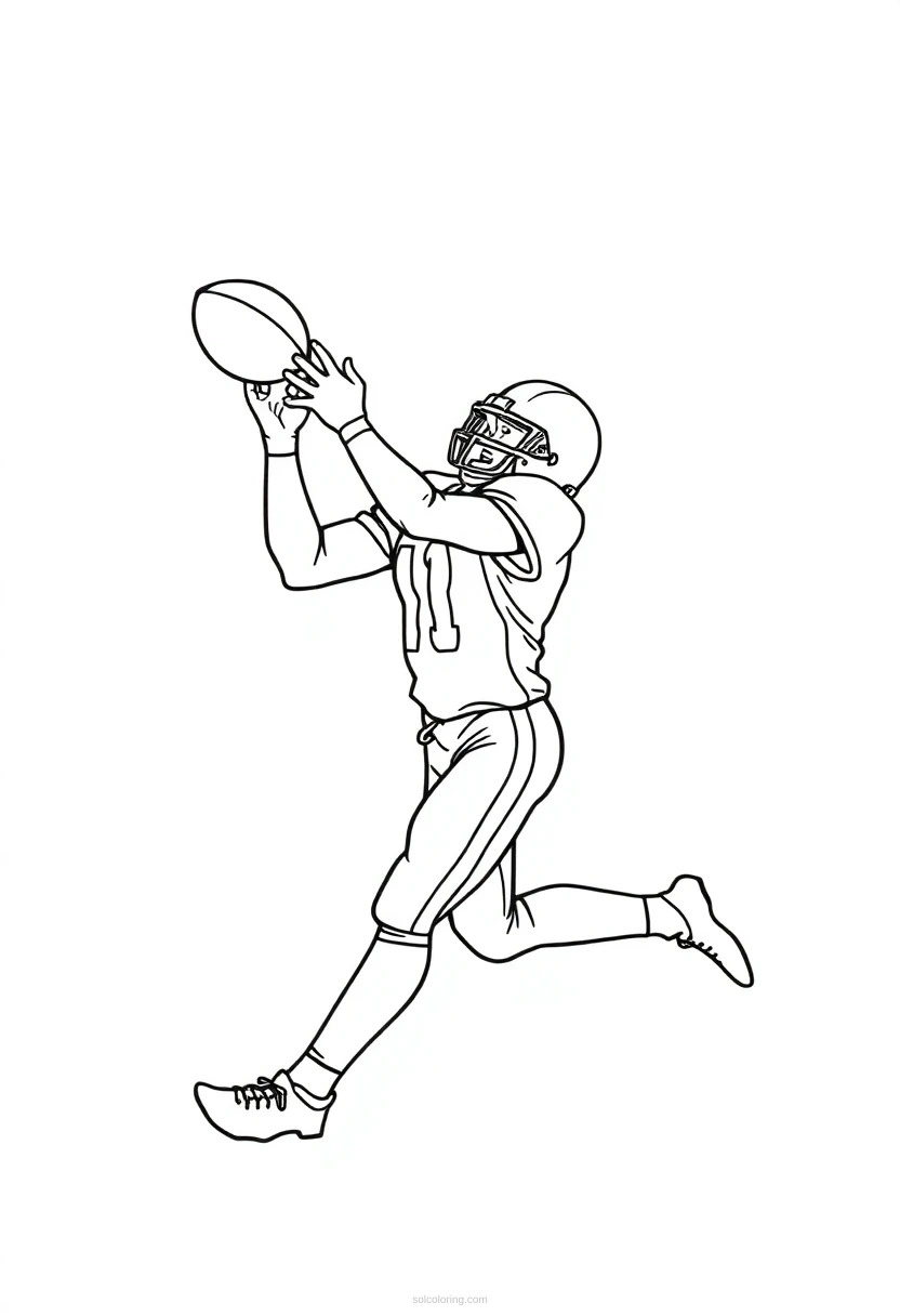 Wide Receiver Catching coloring pages