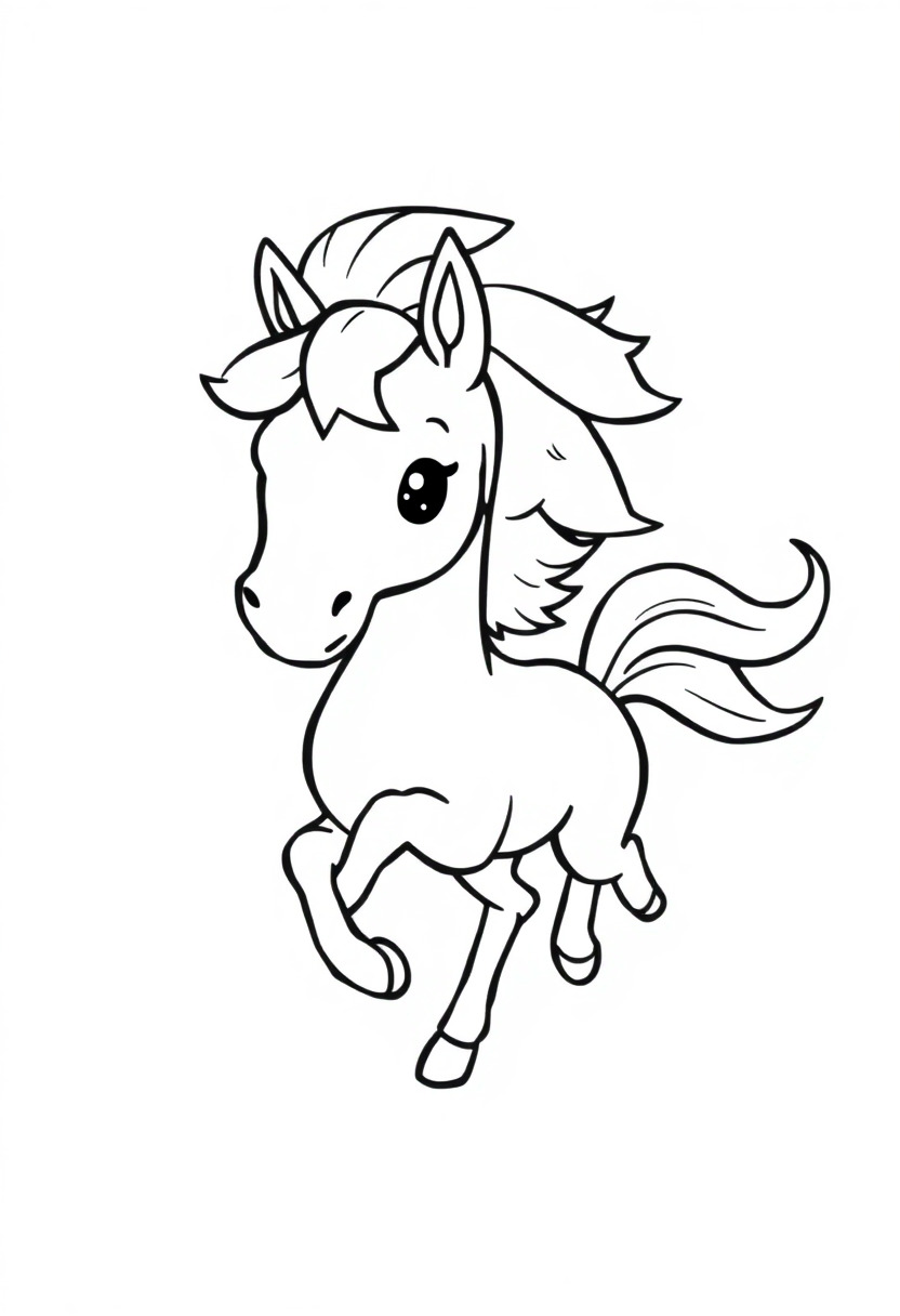 Wild Stallion Running coloring page, free printable