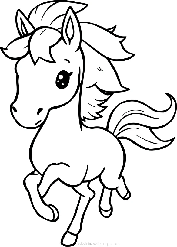 Wild Stallion Running coloring page for kids