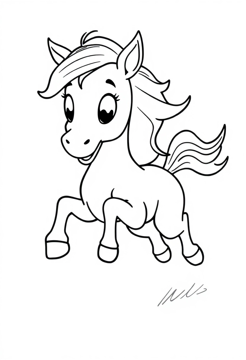 Wild Stallion Running coloring page, free printable