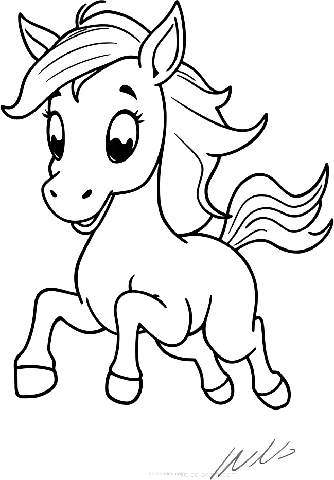 Wild Stallion Running coloring page for kids