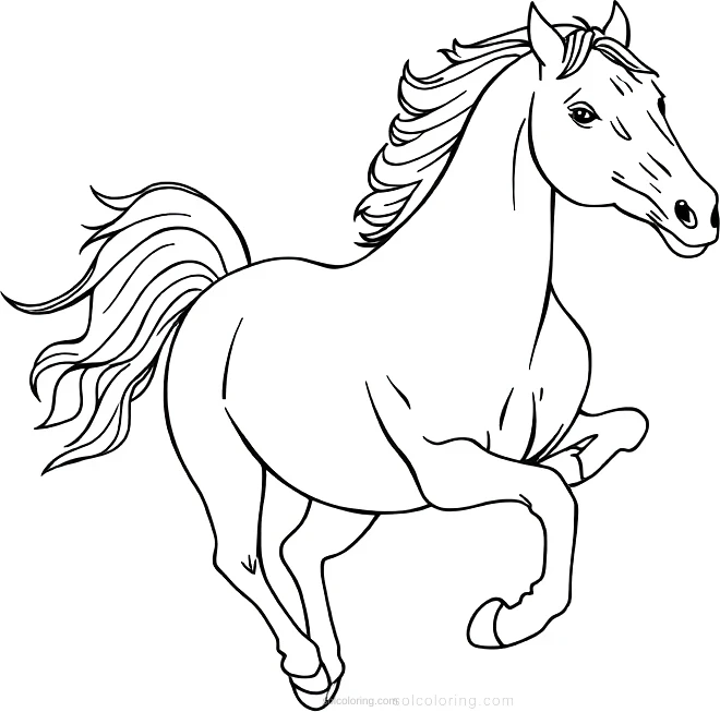 Wild Stallion Running coloring page for kids