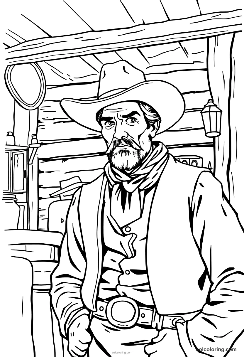 Wild West Saloon Scene coloring pages