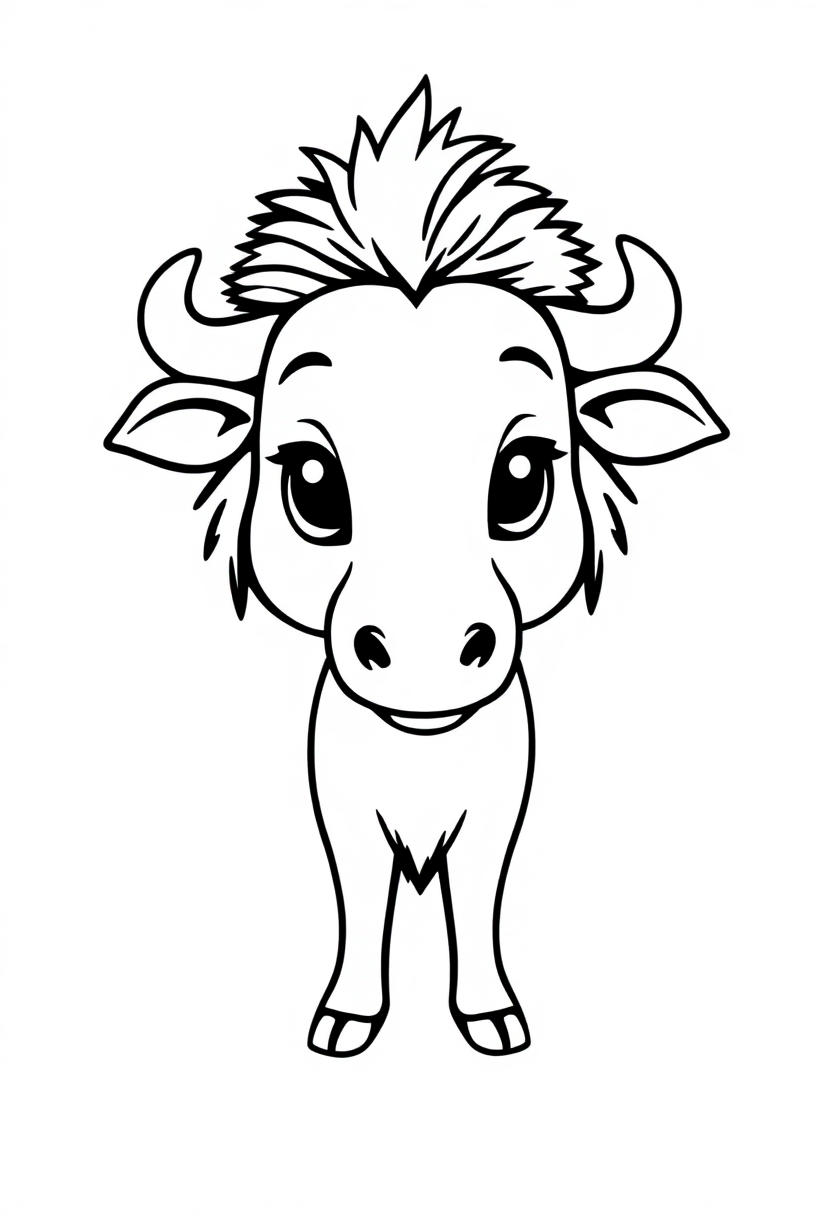 Wildebeest coloring page, free printable