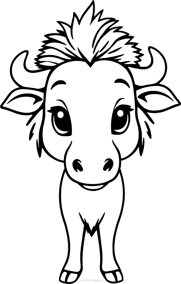 Wildebeest coloring page for kids