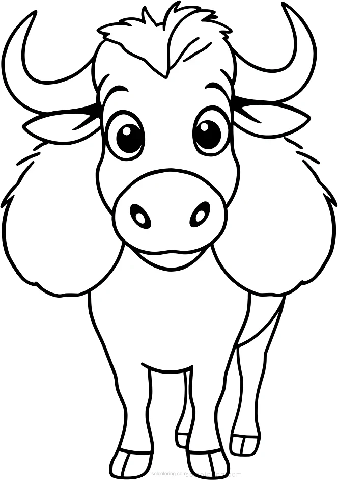 Wildebeest coloring page for kids