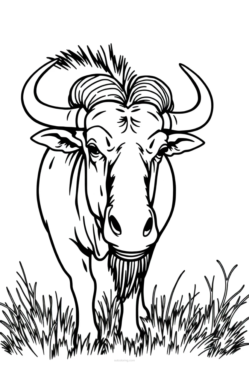 Wildebeest coloring pages