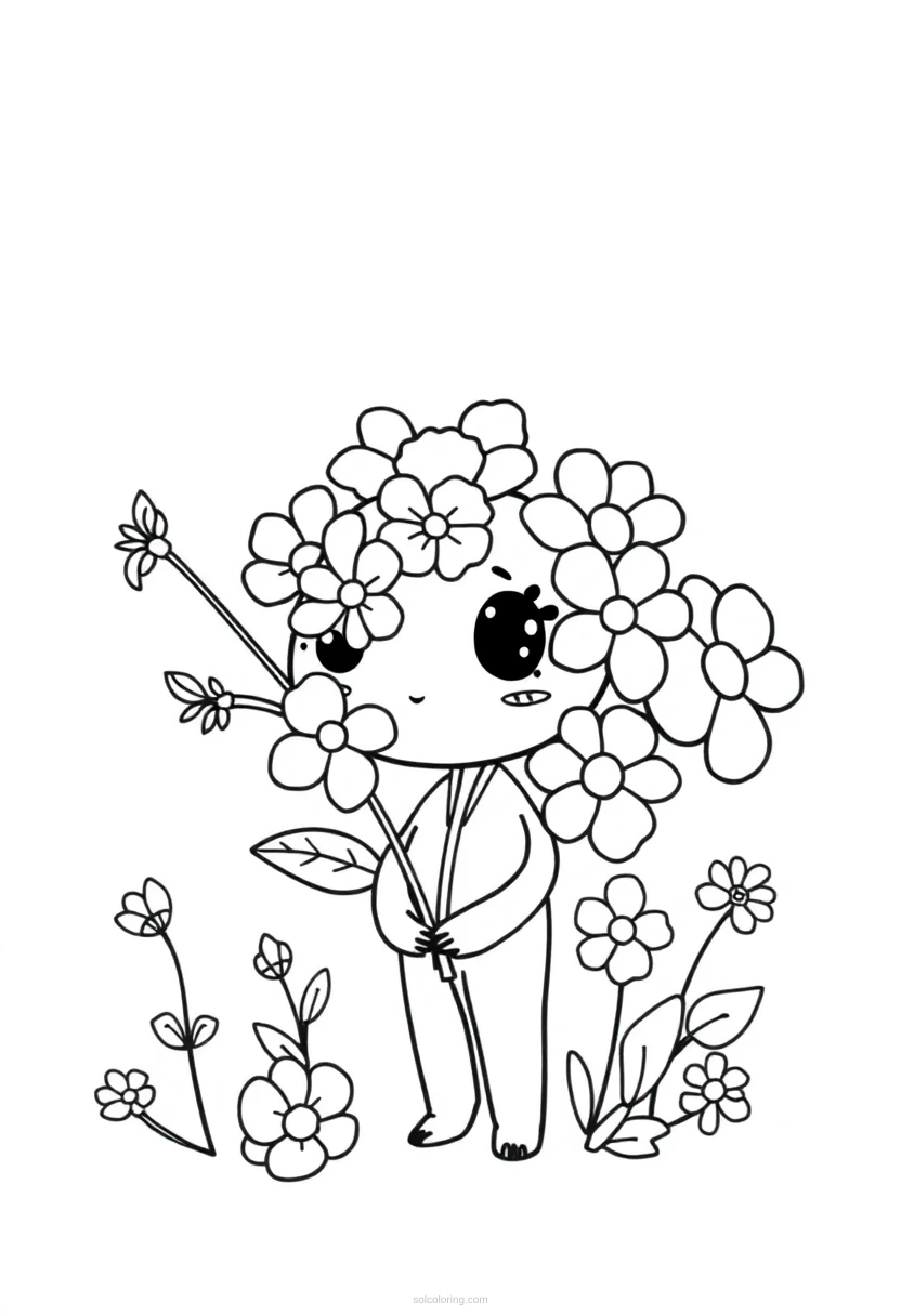 Wildflower Bouquet coloring page for kids