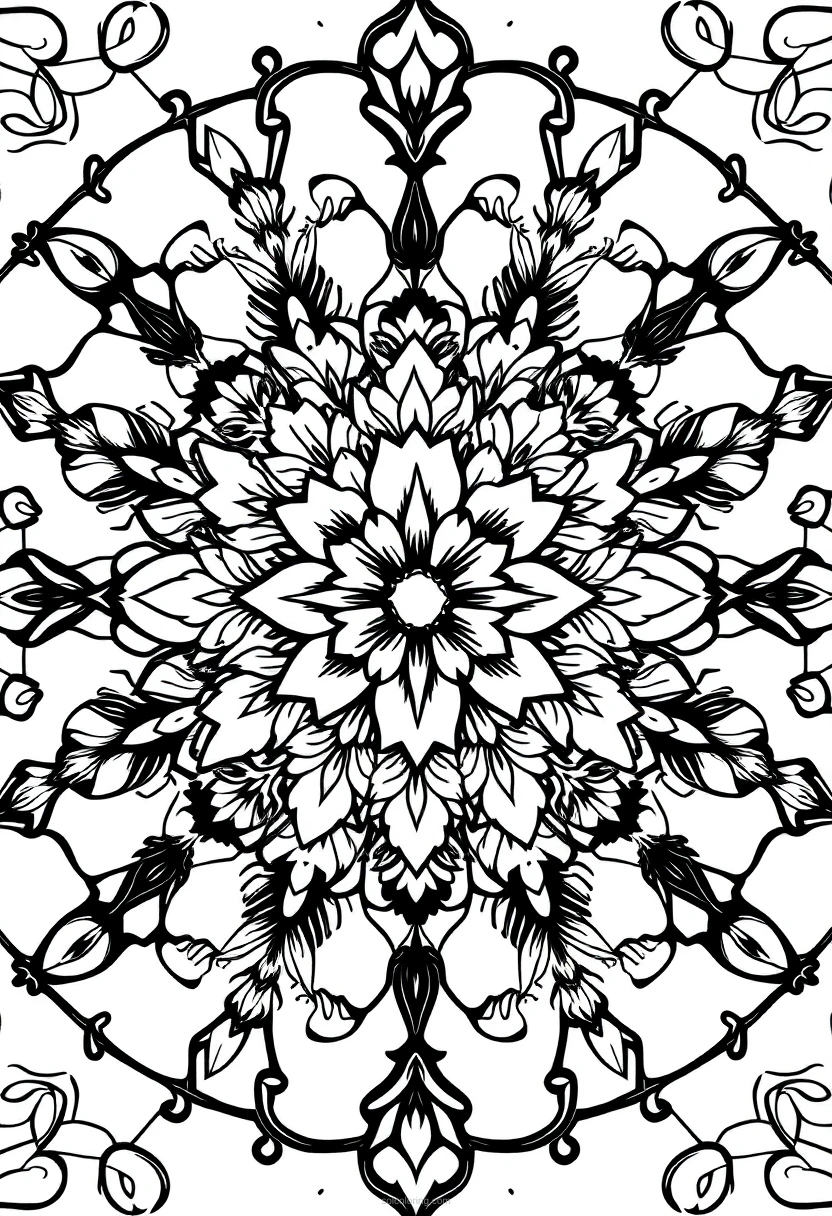 Wildflower Bouquet coloring page for kids