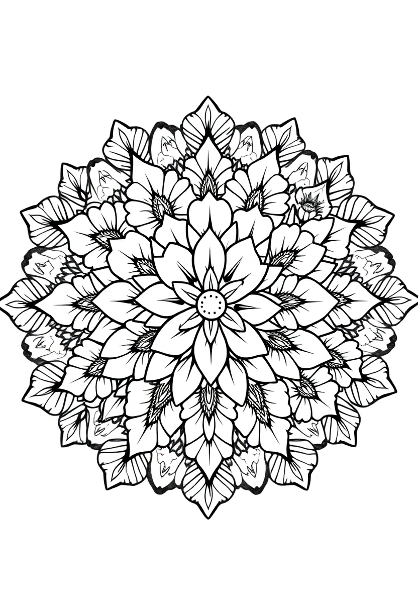 Wildflower Bouquet coloring page, free printable