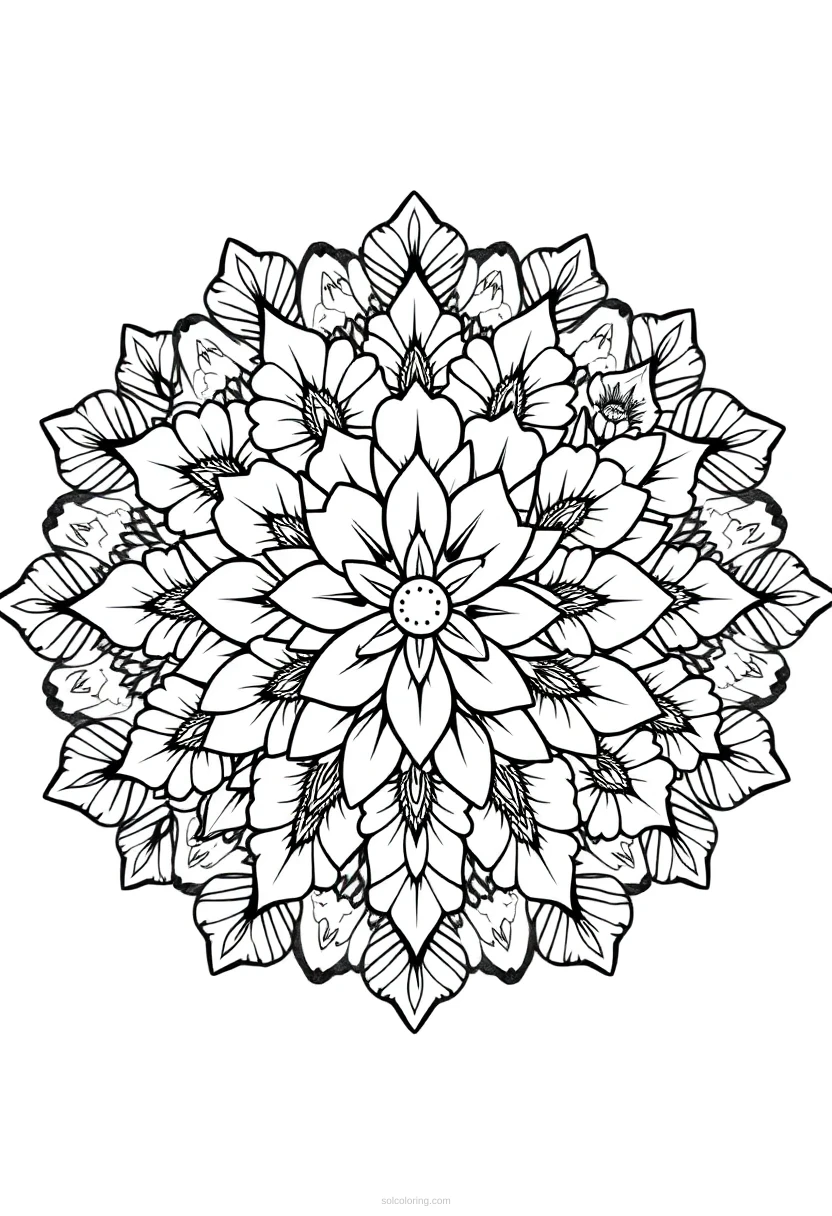 Wildflower Bouquet coloring page for kids