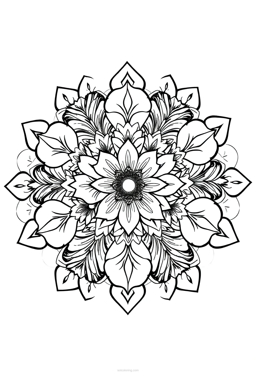 Wildflower Bouquet coloring page for kids