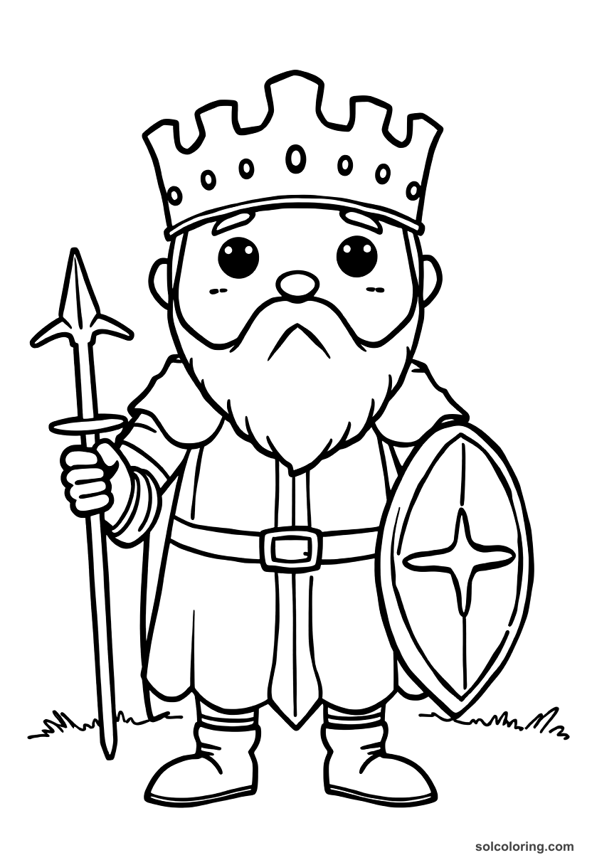 Cute Cartoon William the Conqueror at Hastings coloring page, free printable cute cartoon style