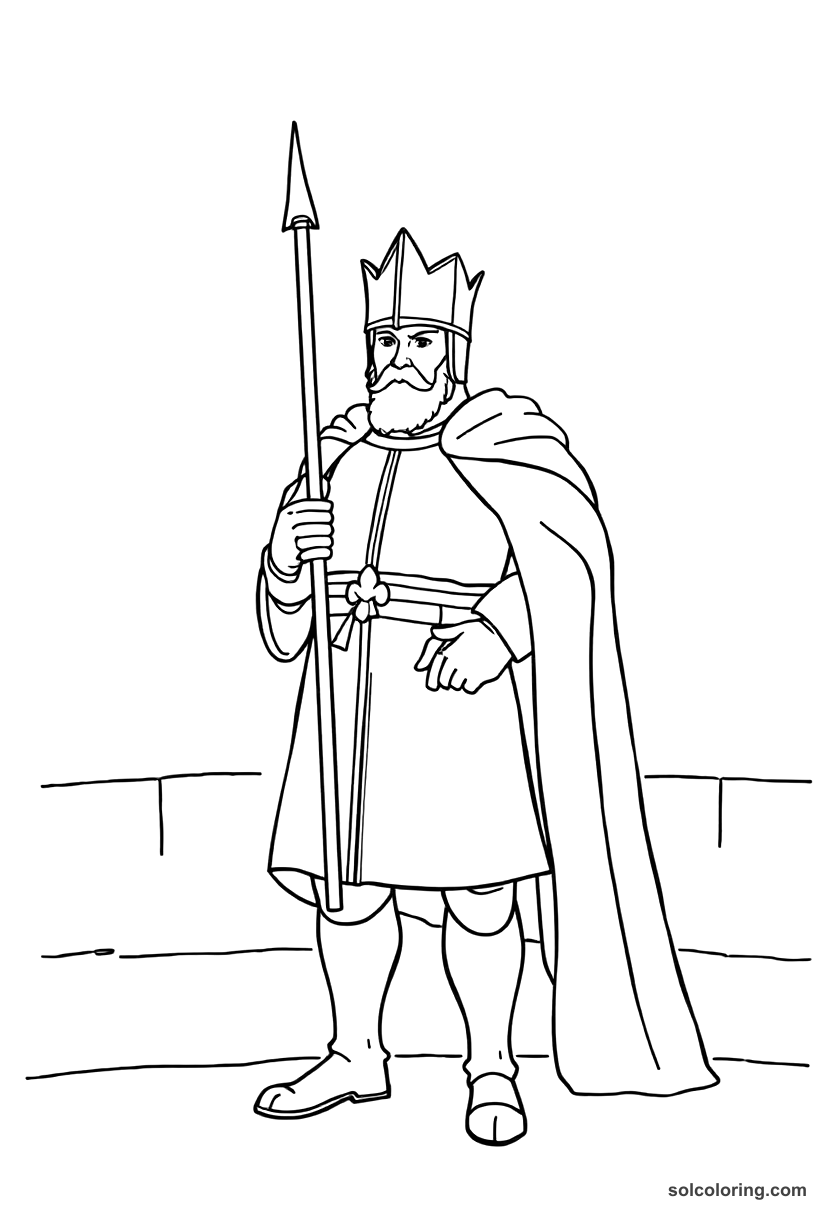 Simple William the Conqueror at Hastings coloring page, free printable simple style