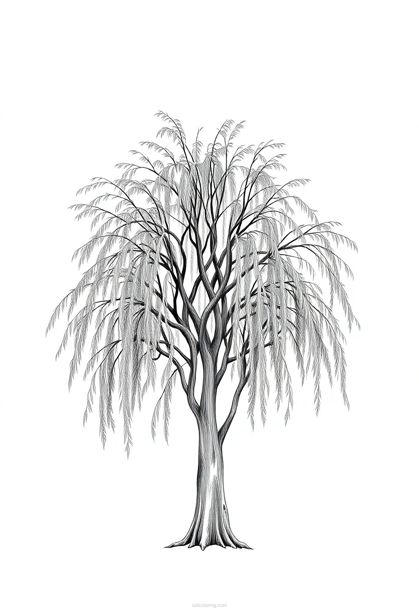 Willow Tree coloring page for kids