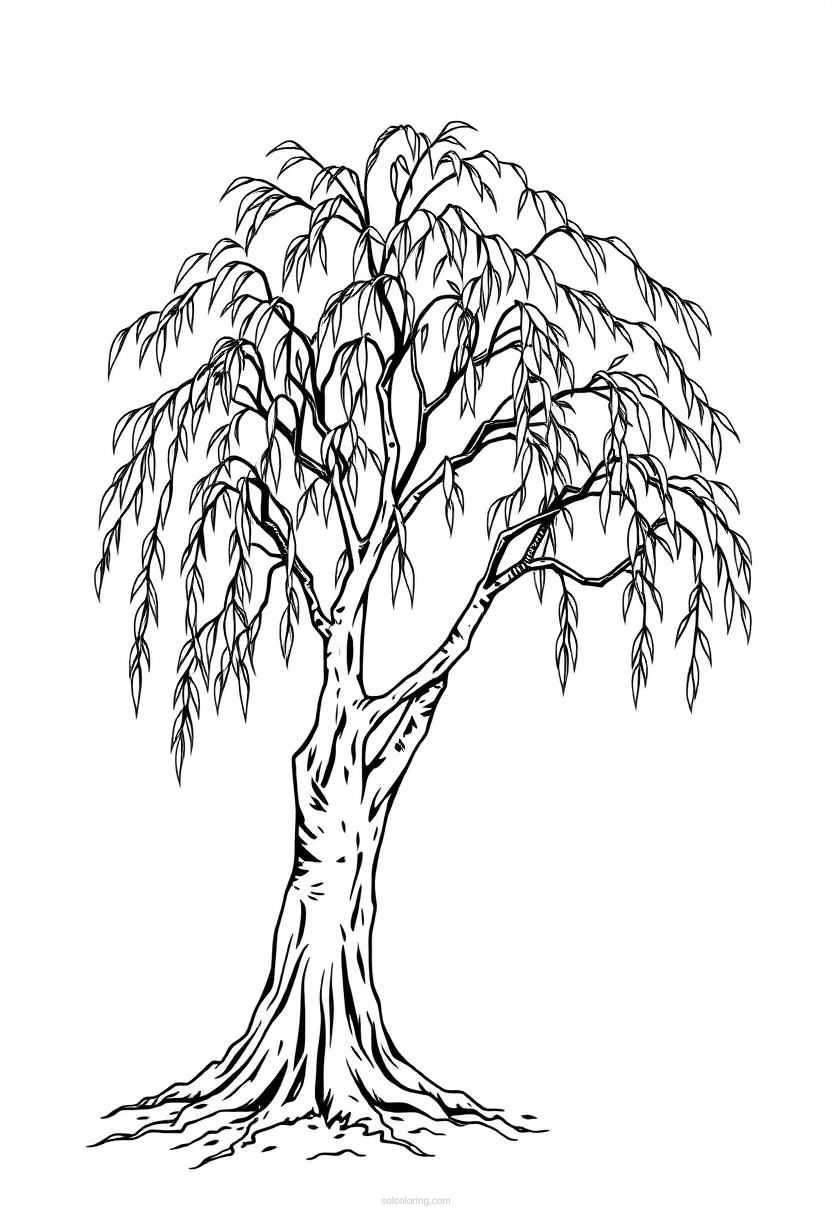 Willow Tree Chibi coloring page for kids