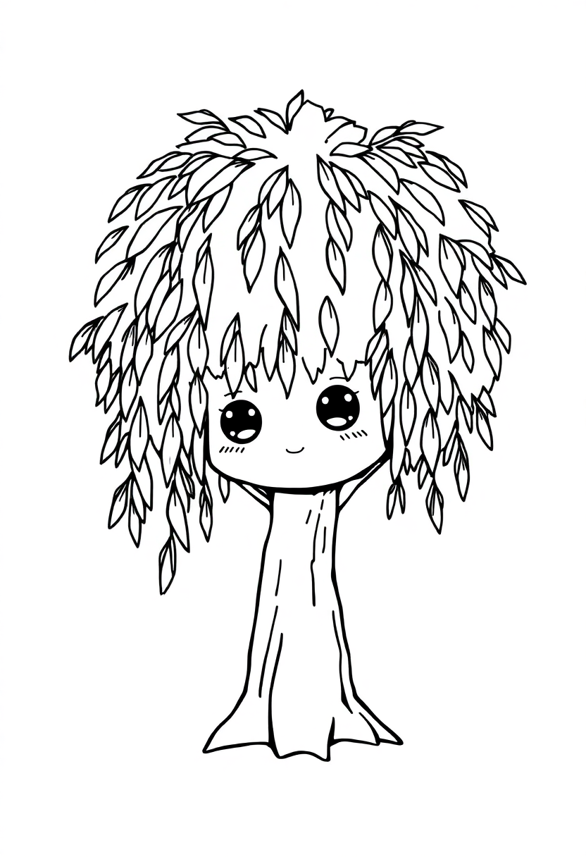 Willow Tree coloring page, free printable
