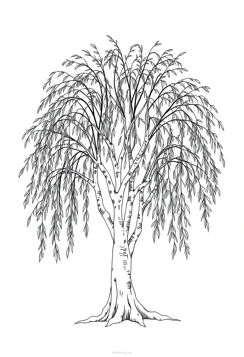 Willow Tree coloring page for kids