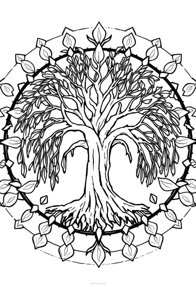 Willow Tree coloring page for kids