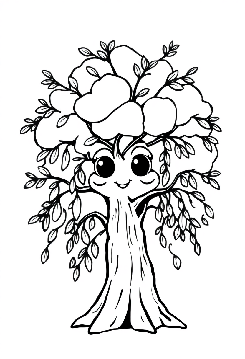 Willow Tree coloring page, free printable