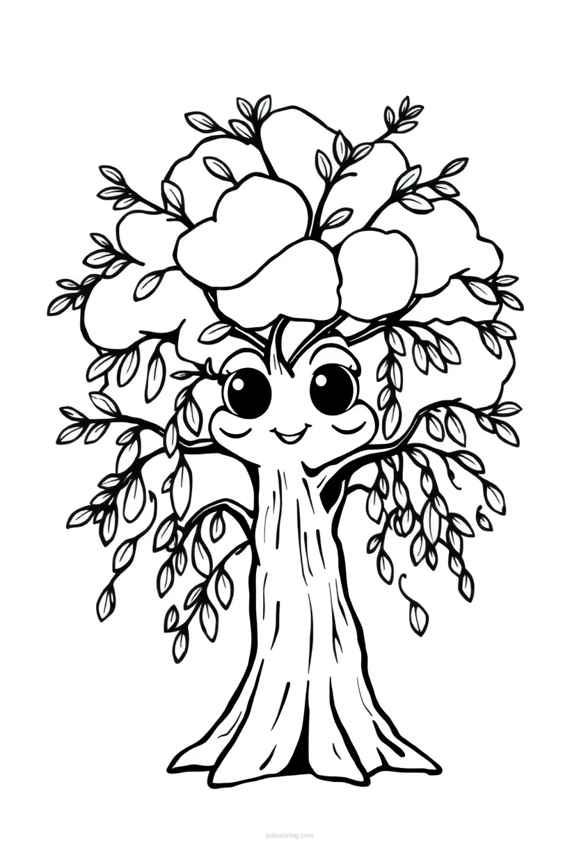 Willow Tree coloring page for kids