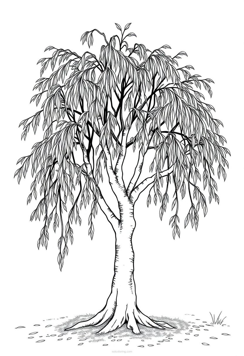 Willow Tree coloring page for kids
