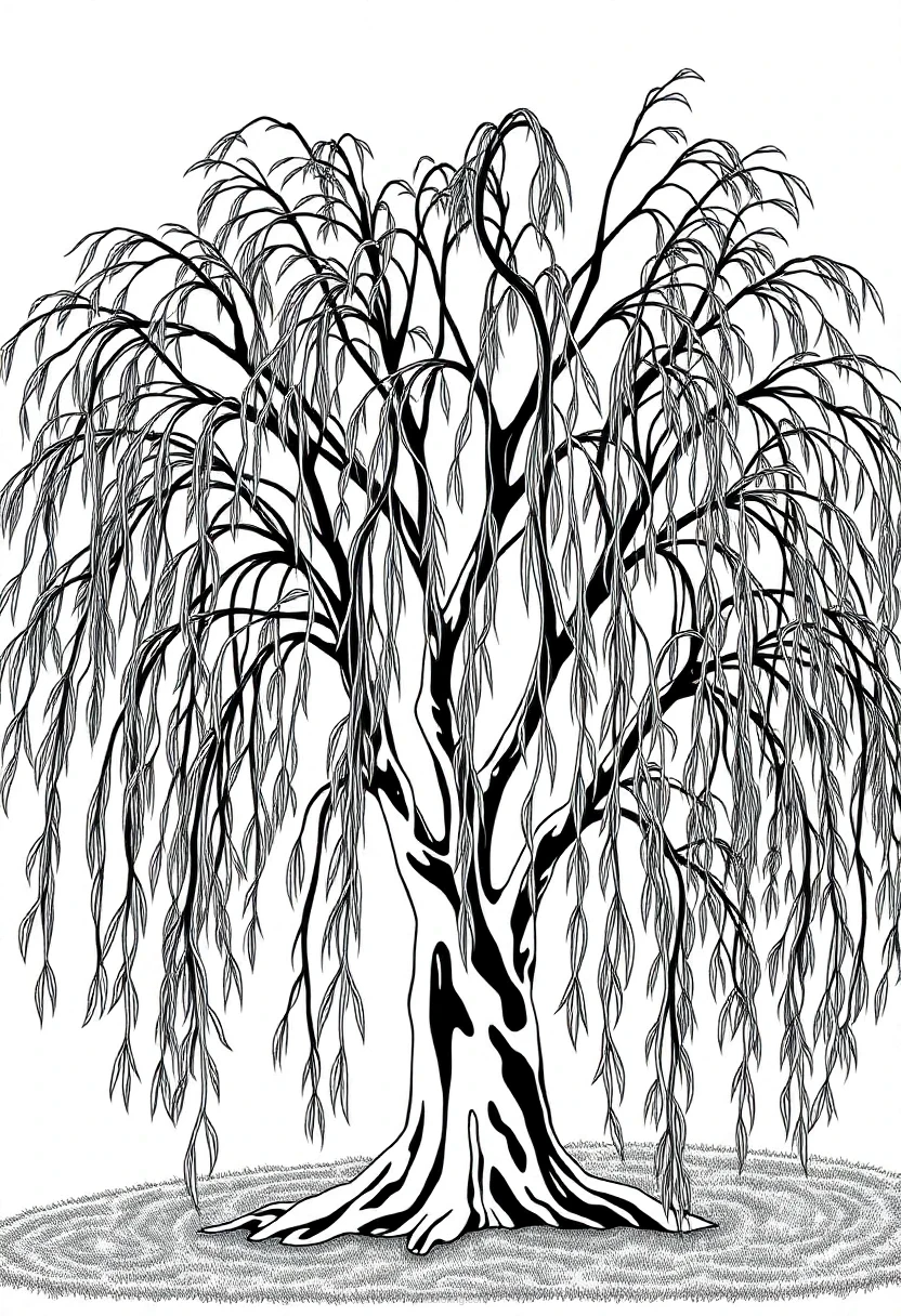 Willow Tree coloring page for kids