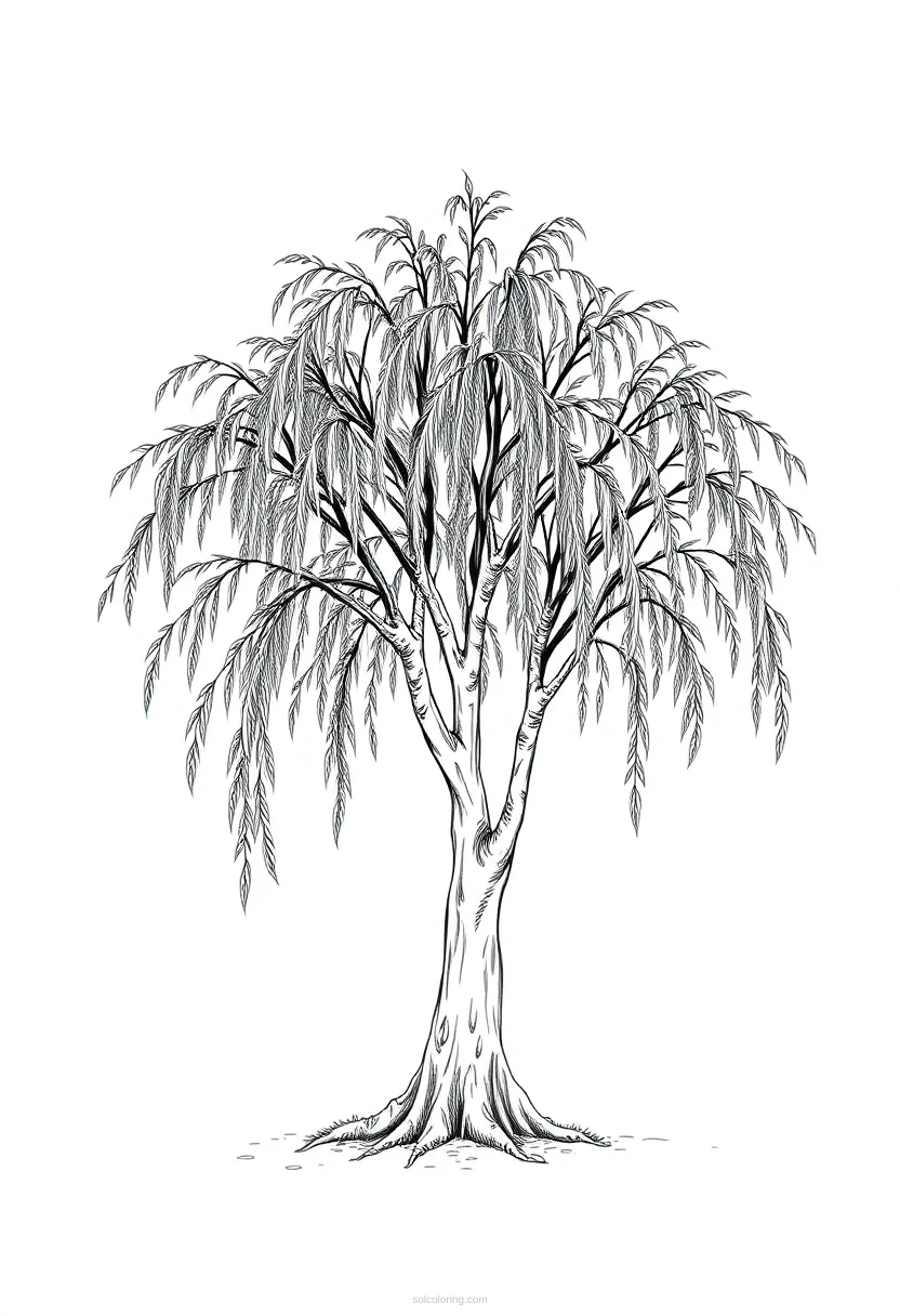 Willow Tree coloring page for kids