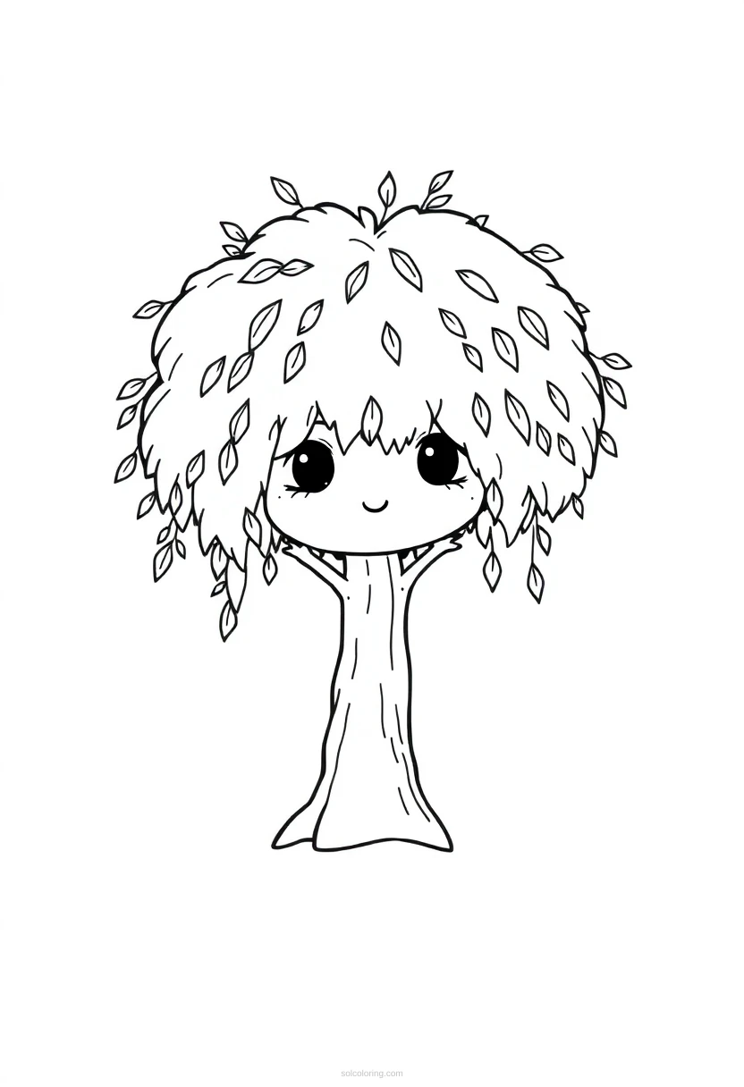 Willow Tree coloring page for kids