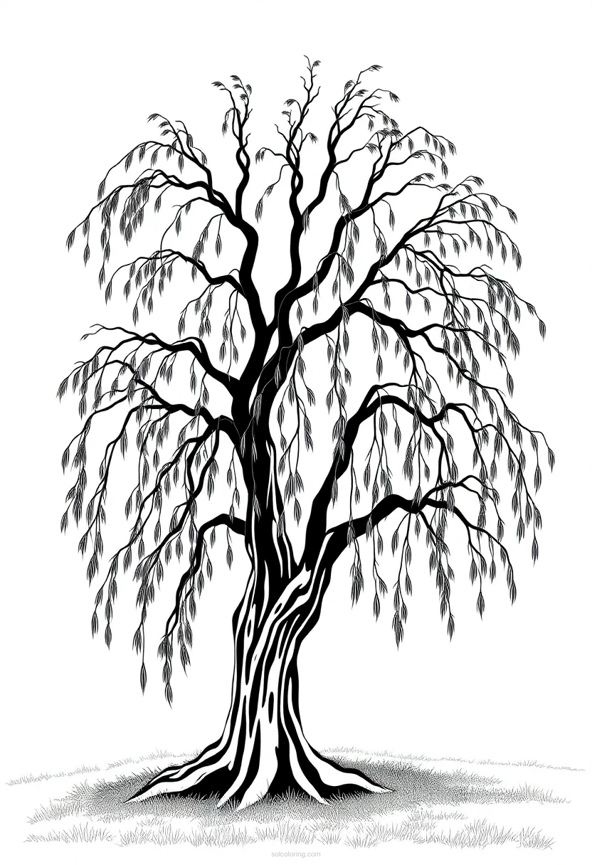 Willow Tree coloring page for kids