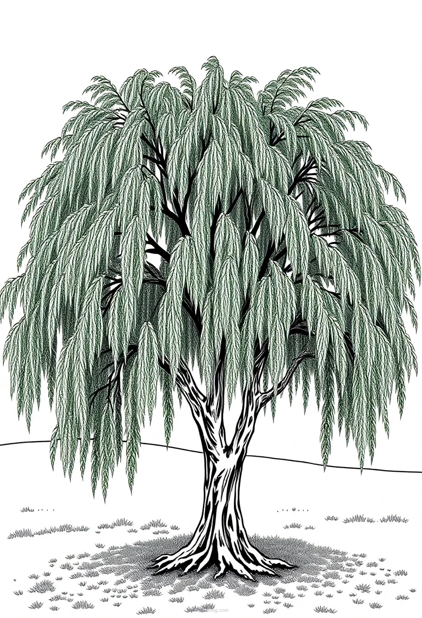 Willow Tree coloring page for kids