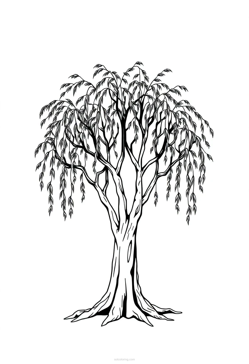 Willow Tree coloring page for kids