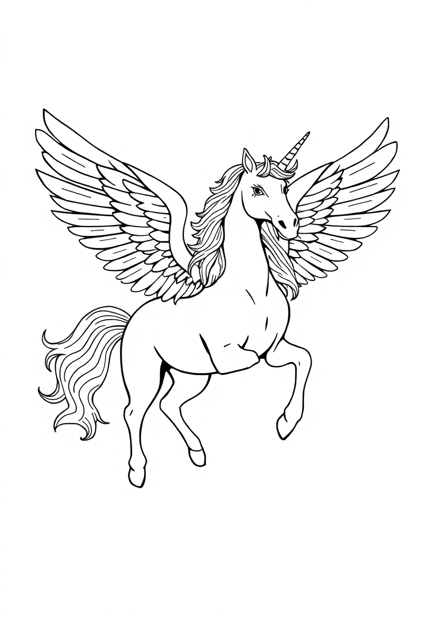 Winged Unicorn Pegasus coloring page