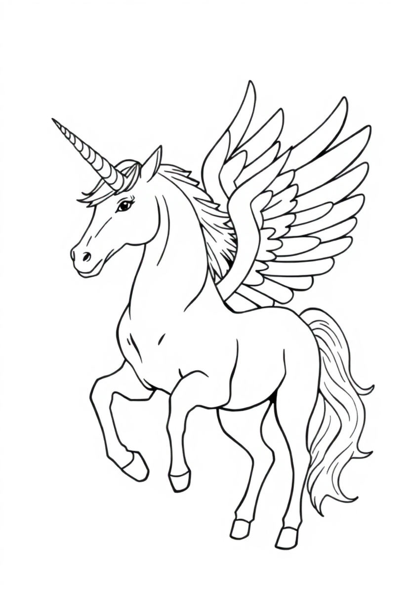 Winged Unicorn Pegasus coloring pages