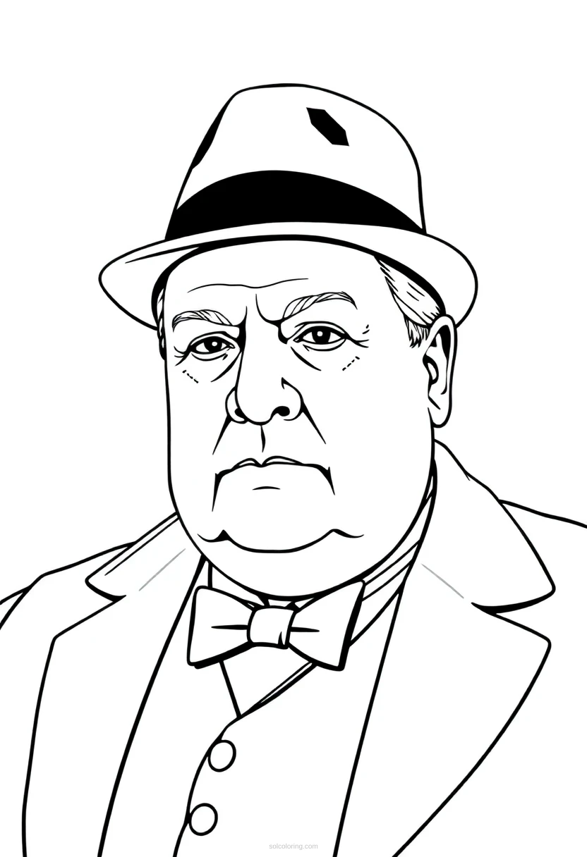 Winston Churchill coloring page for kids